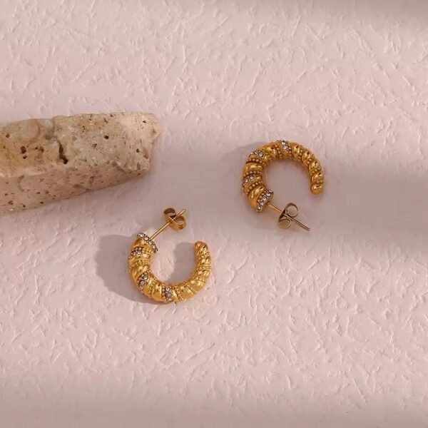 Waterproof Stainless Steel Trending Earrings product photo 3 | Glossy.pk Pakistan