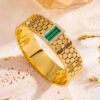 Chunky Wide Handcuff Bracelet (Green, Black, White) product photo 2 | Glossy.pk Pakistan
