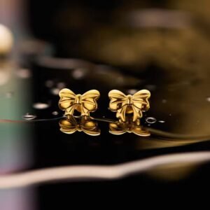 Bow stud earrings (stainless steel) product photo 4 | Glossy.pk Pakistan