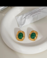 Green stone earring