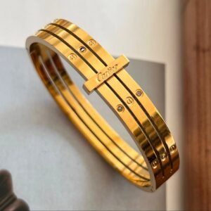 Minimal stainless-steel cuff bracelet
