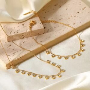 Stone-set bracelet and necklace set