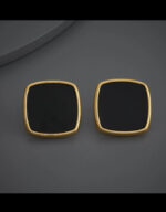 Square black and white stud