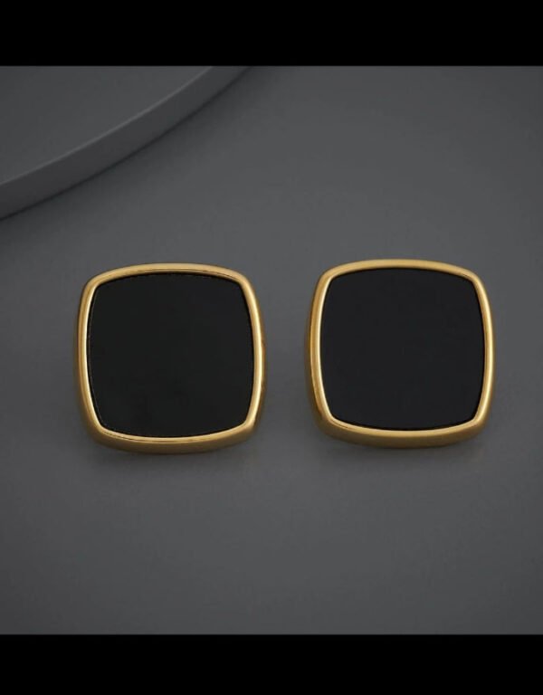 Square Black and White Stud Earrings — jewellery from Glossy.pk, Pakistan