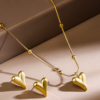 3D Heart Necklace with Studs product photo 2 | Glossy.pk Pakistan