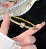 Studded Lock Cubic Zirconia handcuff