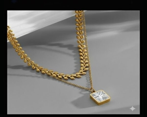 Double Layer Necklace — Stainless Steel product photo 3 | Glossy.pk Pakistan