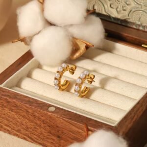 Women's Stainless Steel Pearl Earring
