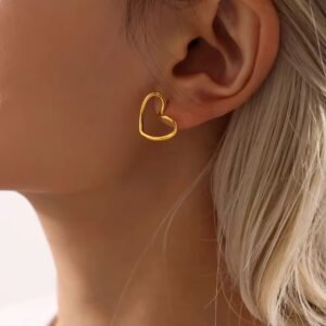 Heart Studs — Stainless Steel
