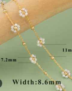 White Floral Bracelet — Stainless Steel product photo 2 | Glossy.pk Pakistan
