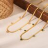 Snake chain  stone necklace anti-tarnish jewellery from Glossy.pk, Lahore