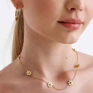 Flower Necklace — Stainless Steel, Tarnish-Free