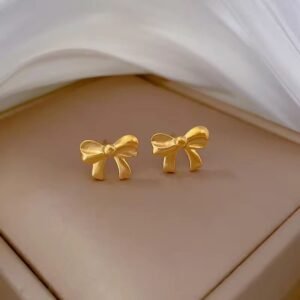 Bow stud earrings (stainless steel) product photo 2 | Glossy.pk Pakistan