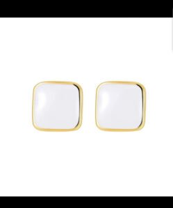 Square Black and White Stud Earrings product photo 2 | Glossy.pk Pakistan