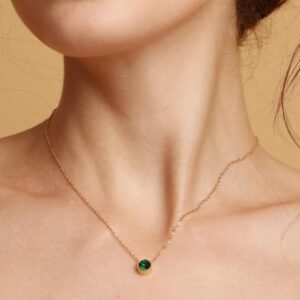 Single Stone Bracelet — Green & White