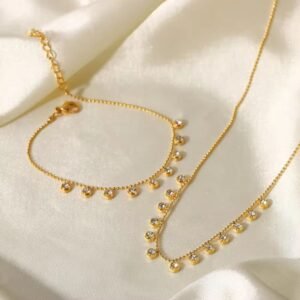 Stone-set bracelet and necklace set product photo 2 | Glossy.pk Pakistan