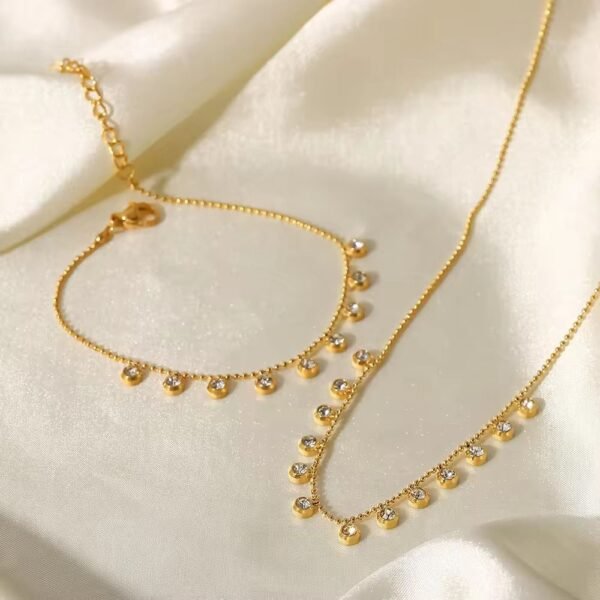 Stone-set bracelet and necklace set product photo 2 | Glossy.pk Pakistan