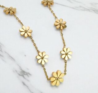 Flower Necklace — Stainless Steel, Tarnish-Free product photo 2 | Glossy.pk Pakistan