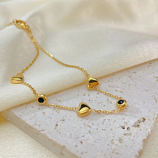 Heart Sparkle Bracelet — Black & White product photo 3 | Glossy.pk Pakistan
