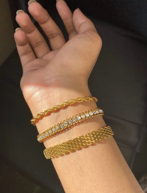 Mesh Tanis & Rope Combo Bracelets - Stainless Steel product photo 2 | Glossy.pk Pakistan
