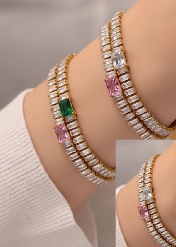 Emerald Tanis Bracelet - Pink (Stainless Steel) — jewellery from Glossy.pk, Pakistan