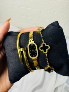 3-Piece Hand Cuff & Bracelet Set (Stainless Steel) — jewellery from Glossy.pk, Pakistan