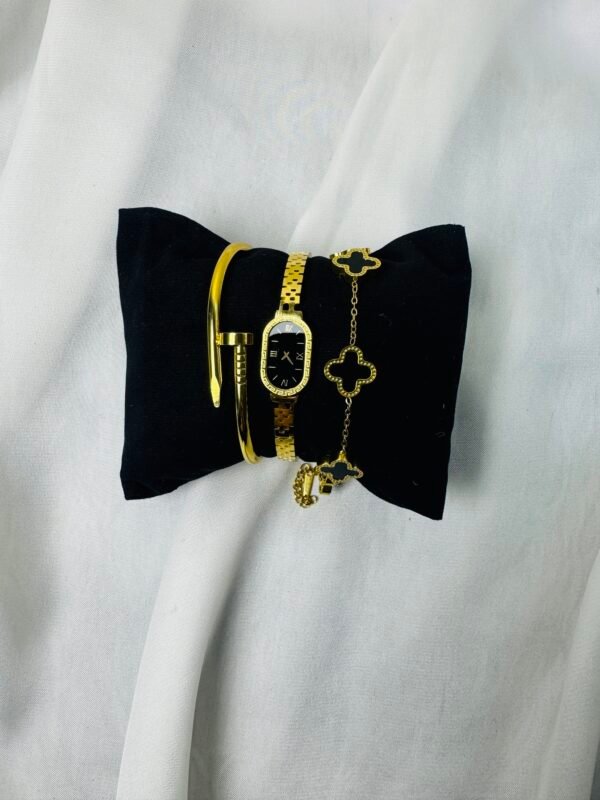 3-Piece Hand Cuff & Bracelet Set (Stainless Steel) product photo 3 | Glossy.pk Pakistan