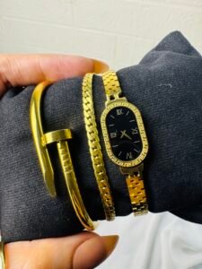 3-Piece Hand Cuff & Bracelet Combo (Stainless Steel) product photo 4 | Glossy.pk Pakistan