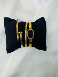 3-Piece Hand Cuff & Bracelet Combo (Stainless Steel) — jewellery from Glossy.pk, Pakistan