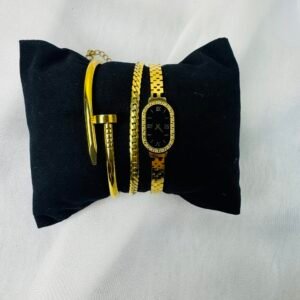 3-Piece Hand Cuff & Bracelet Combo (Stainless Steel)
