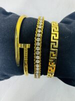 3pc Hand cuff and Bracelet Combo - Image 2