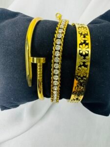 3-Piece Hand Cuff & Bracelet Combo — Style 3 product photo 3 | Glossy.pk Pakistan