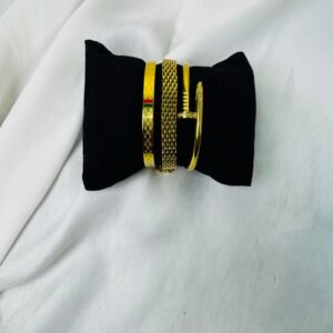 Stainless 3pc Hand Cuff Bracelet Set