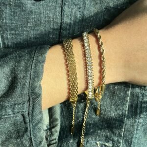 Mesh Tanis & Rope Combo Bracelets - Stainless Steel