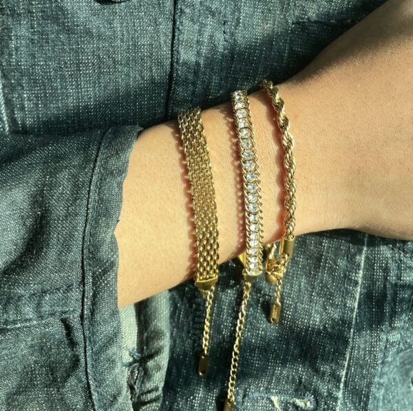 Mesh Tanis & Rope Combo Bracelets - Stainless Steel — jewellery from Glossy.pk, Pakistan