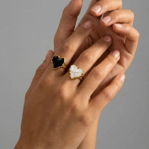 Chunky Black Heart Ring product photo 2 | Glossy.pk Pakistan
