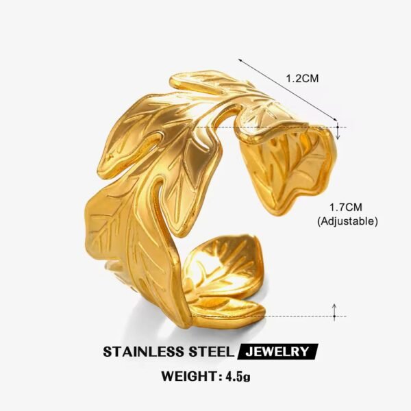 Chunky Leafy Adjustable Ring product photo 4 | Glossy.pk Pakistan