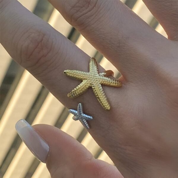 2 Tone Starfish Adjustable Ring product photo 2 | Glossy.pk Pakistan