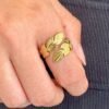 Chunky Leafy Adjustable Ring (Statement) product photo 2 | Glossy.pk Pakistan