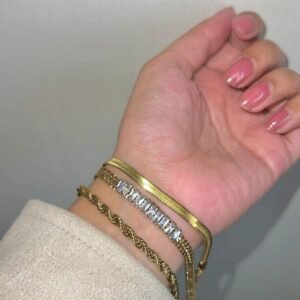 Snake Tanis & Rope Combo Bracelets - Stainless Steel