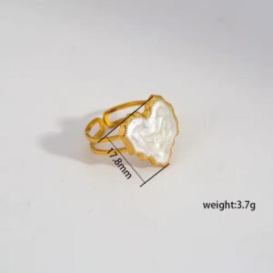 White Chunky Heart Ring