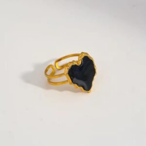 Chunky Black Heart Ring