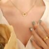 Double Ring Roman Numeral Pendant product photo 3 | Glossy.pk Pakistan
