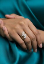 Chunky ZIRCON STONE adjustable ring