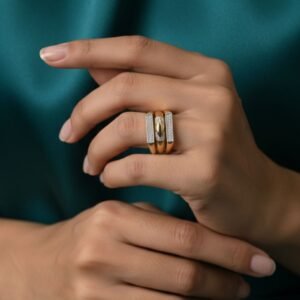 Chunky stone-set adjustable ring