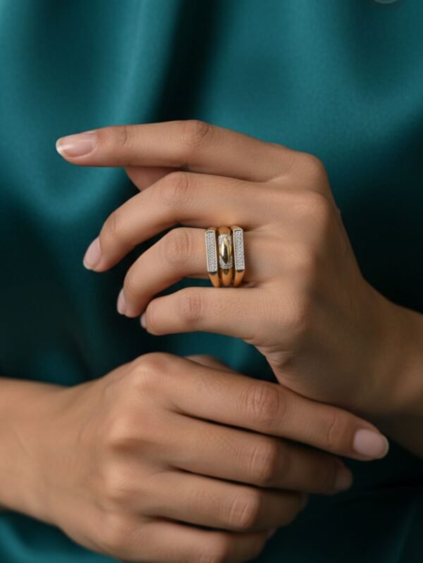 Chunky stone-set adjustable ring — jewellery from Glossy.pk, Pakistan