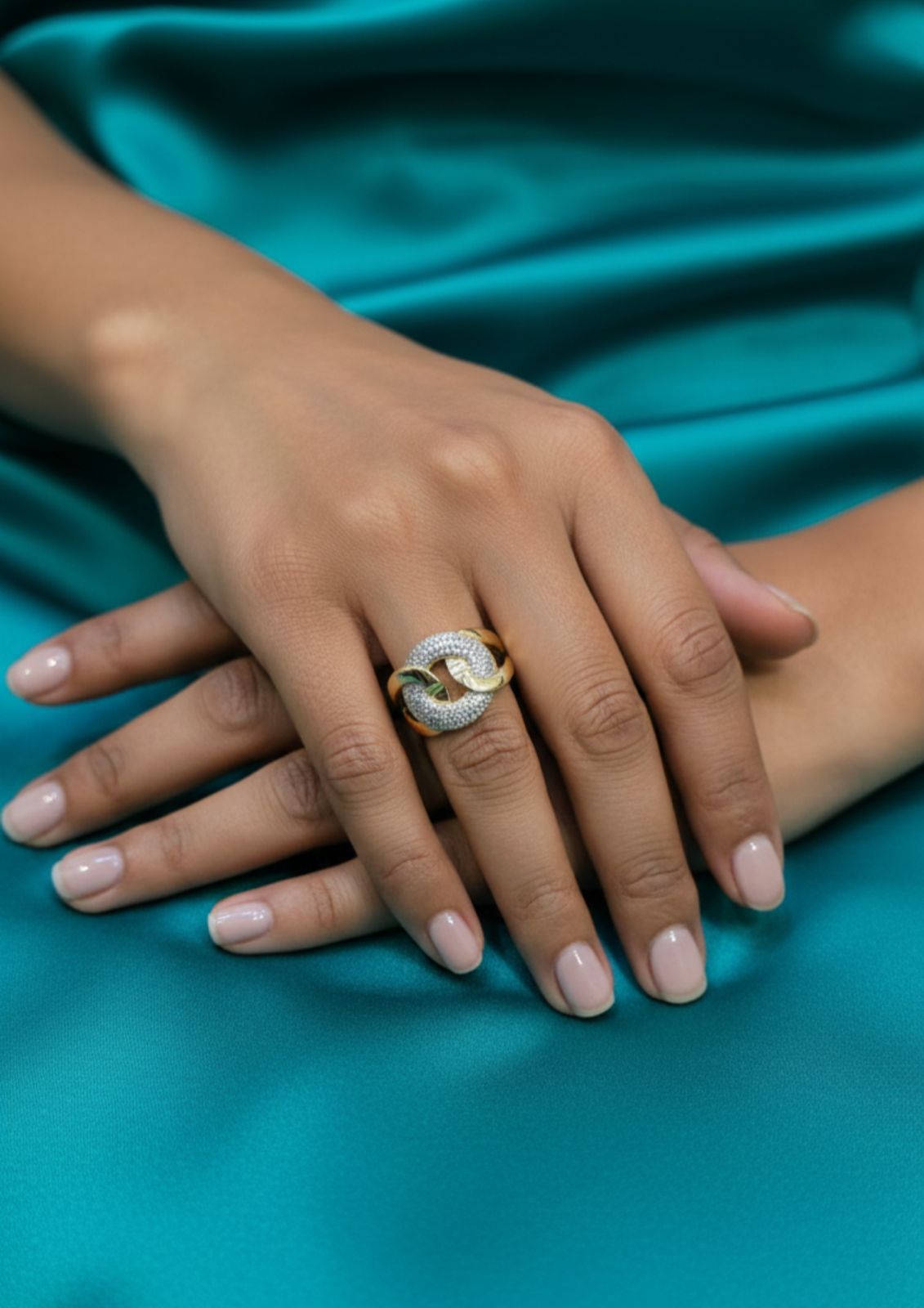 bc63b0de-c88a-4c6f-8388-811d1c1fb22f Chunky ZIRCON STONE adjustable ring - Image 1