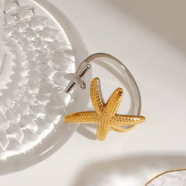 2 Tone Starfish Adjustable Ring product photo 3 | Glossy.pk Pakistan