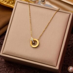 Double Ring Roman Numeral Pendant