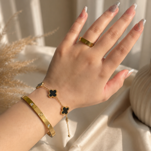 3-piece Bracelet Set — Cartier & Clover-style